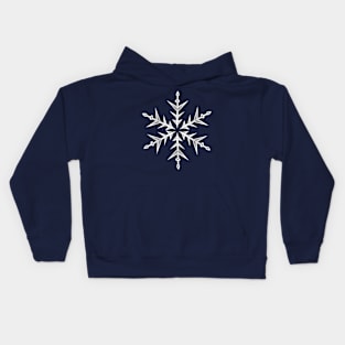 Minimalistic White Snowflake Hand Drawn Art Kids Hoodie